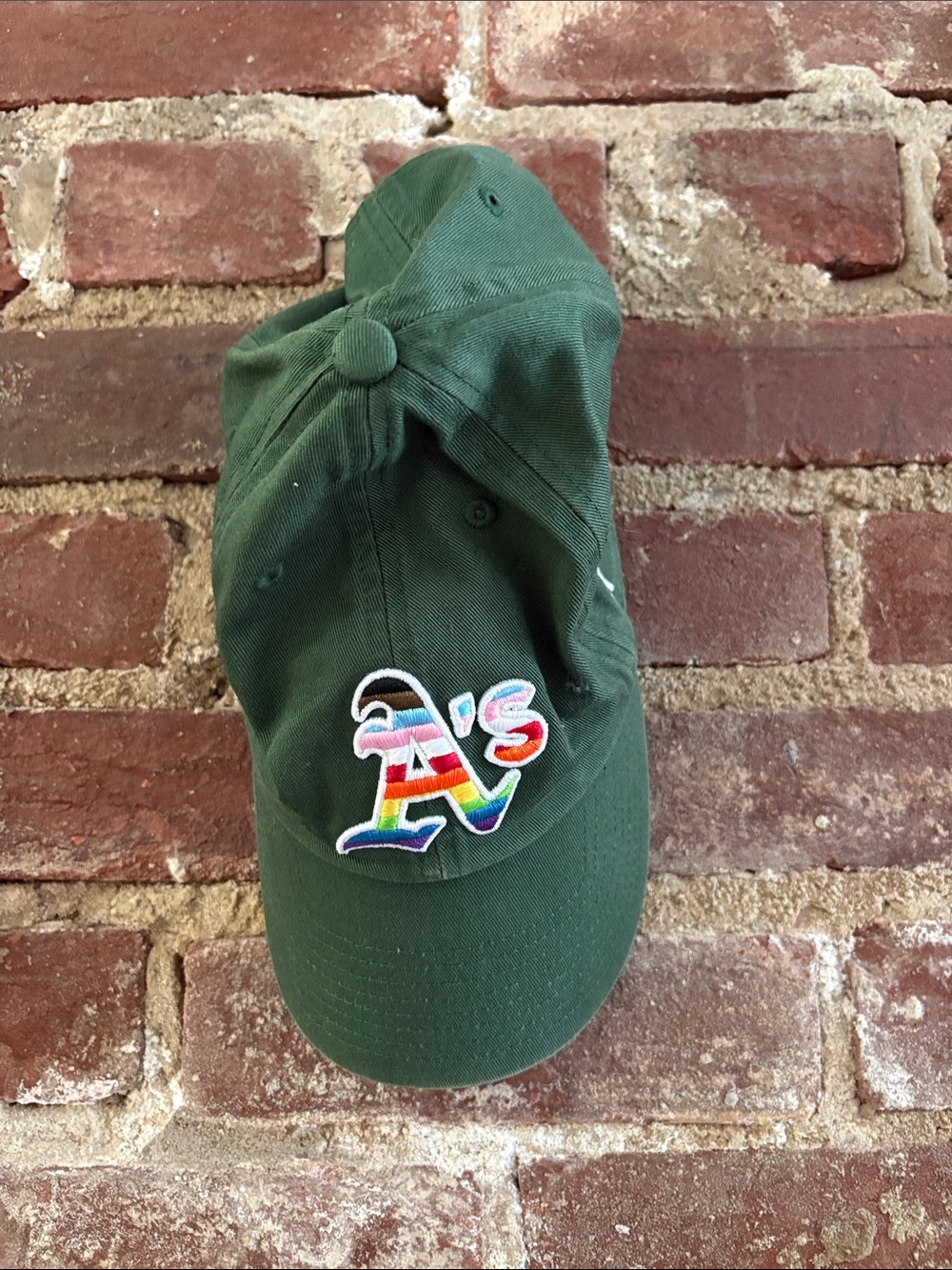 47 Green Baseball Cap with Rainbow A